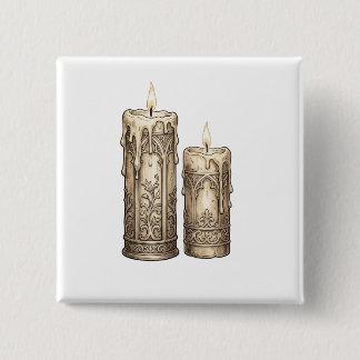 Ornate Vintage Gothic Candles 15 Cm Square Badge
