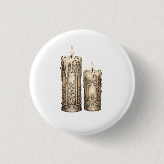 Ornate Vintage Gothic Candles 3 Cm Round Badge