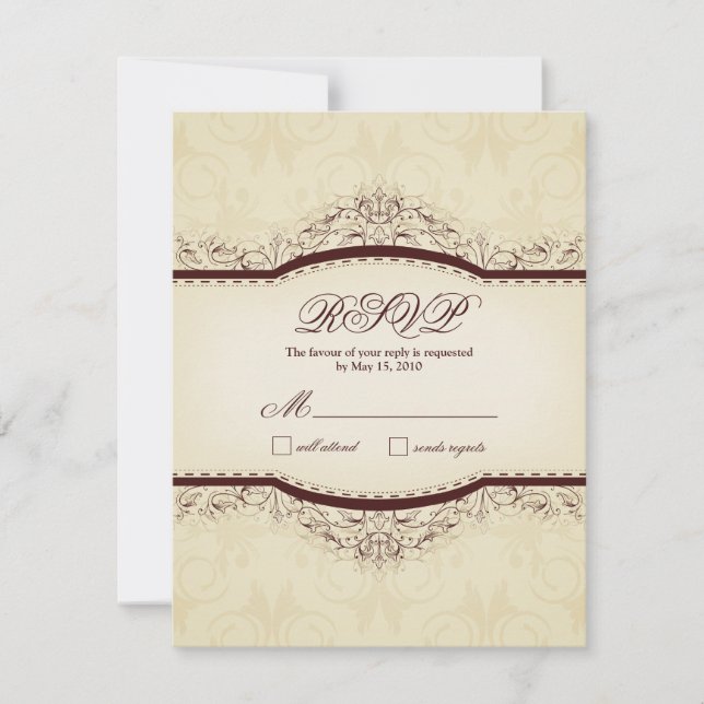 Ornate Vintage RSVP Cards (Front)