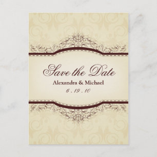 Ornate Vintage Save the Date Postcards