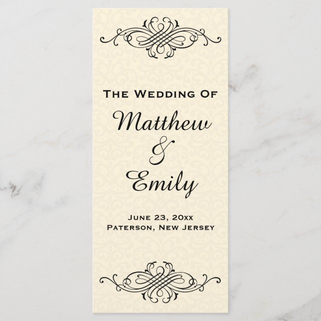Ornate Vintage Wedding Program (Front)