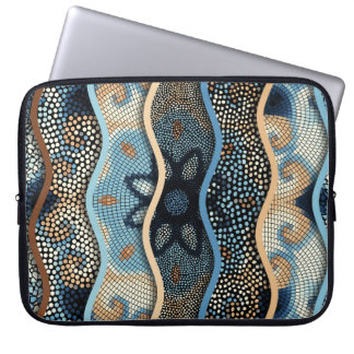Ornate Waves: Mosaic Tile Texture. Laptop Sleeve