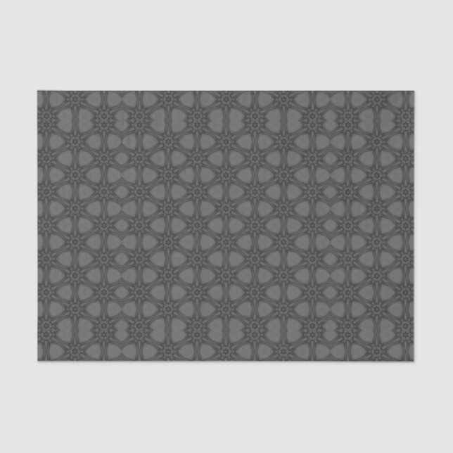 Ornate Webbed Pattern in Shades of Grey Tissue Paper (Front)