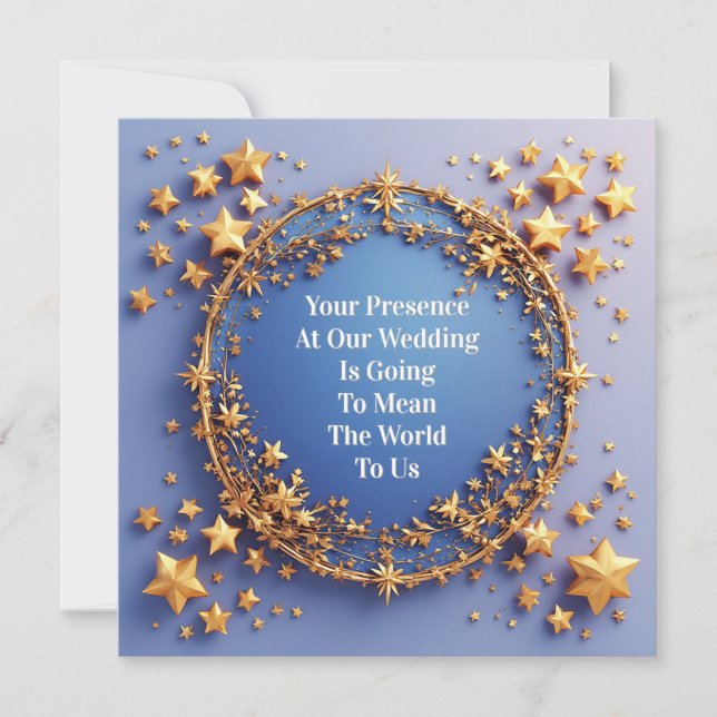 Ornate Wedding Gold Frame Invitation (Front)