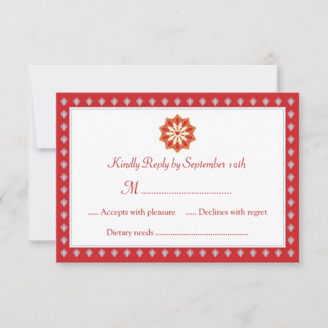 Ornate Wedding RSVP Card Invitation (Front)