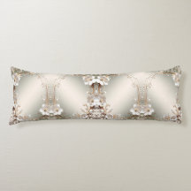Ornate White Floral Body Pillow