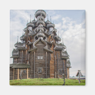Ornate wooden church, Russia Magnet