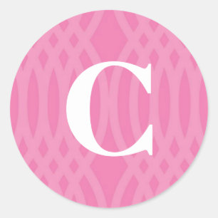 Ornate Woven Monogram - Letter C Classic Round Sticker