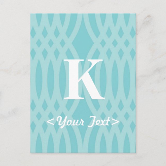 Ornate Woven Monogram - Letter K Postcard (Front)