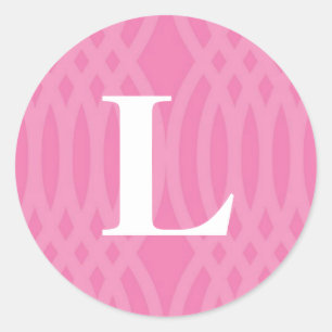 Ornate Woven Monogram - Letter L Classic Round Sticker