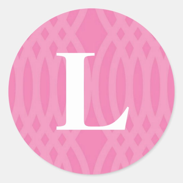 Ornate Woven Monogram - Letter L Classic Round Sticker (Front)