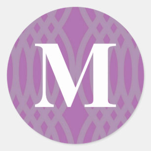 Ornate Woven Monogram - Letter M Classic Round Sticker