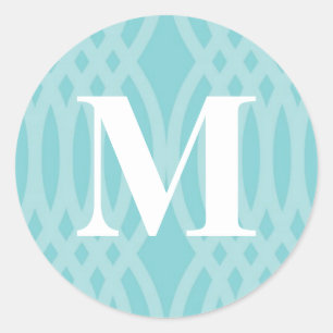 Ornate Woven Monogram - Letter M Classic Round Sticker