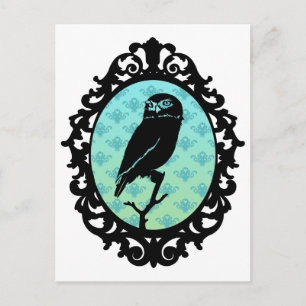 Ornated Framed Owl Postcard
