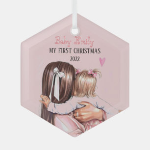 Ornement My baby girl 1st Christmas 2022 Glass Tree Decoration