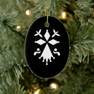 Ornement Ovale En Céramique Hermine de Bretagne Ceramic Ornament