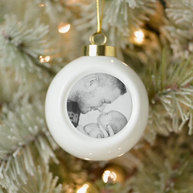 Ornement Rond En Céramique à personnalistic Ceramic Ball Christmas Ornament (Tree)