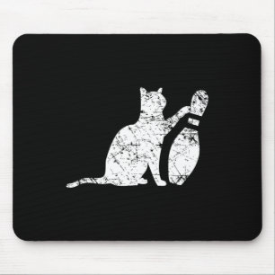 Ornery Alley Cat Tipping Bowling Pin Funny Team Gi Mouse Pad