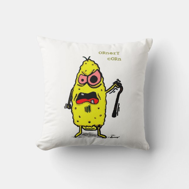Ornery Corn Pillow (Front)