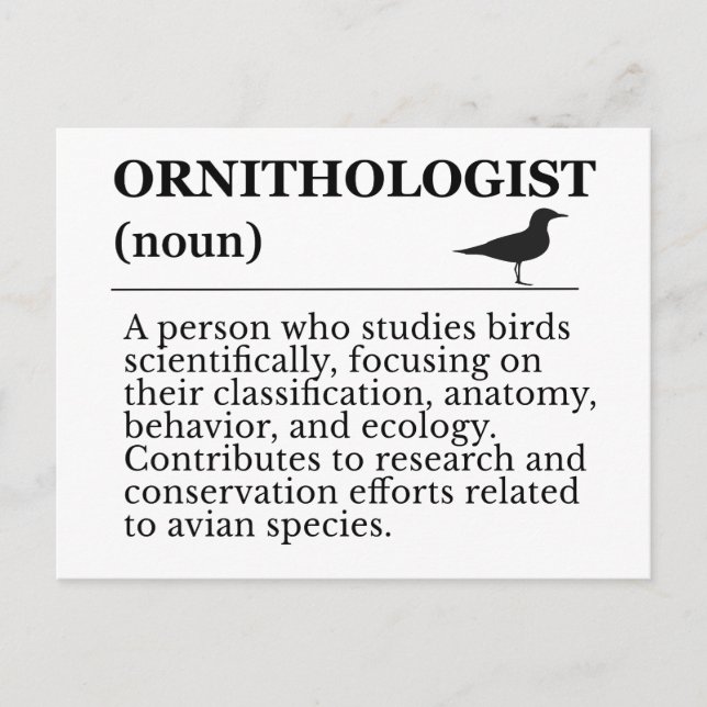 Ornithologist Definition - Vogelkunde (Birdwatchin Postcard (Front)
