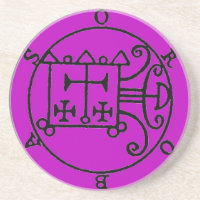 Orobas Sigil Coaster Purple