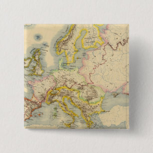 Orographic map of Europe 15 Cm Square Badge
