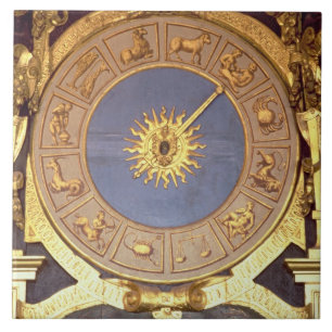 Orologio Zodicale (Zodiac Clock) (fresco and gilde Tile