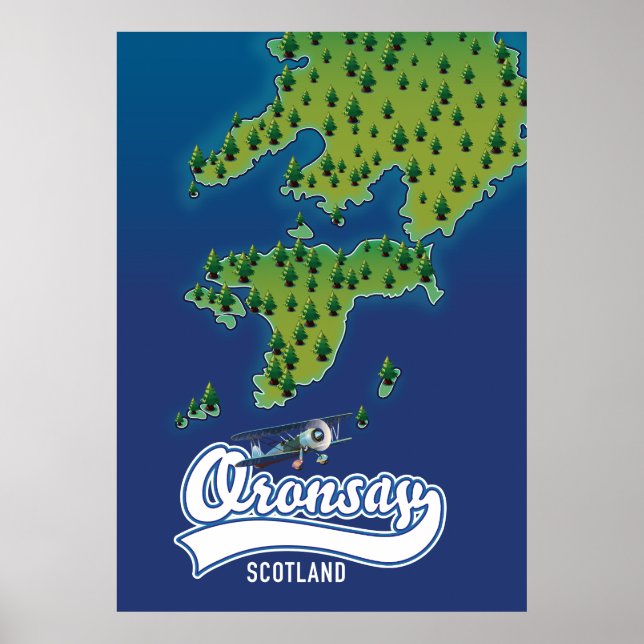 Oronsay Scotland island map  Poster (Front)