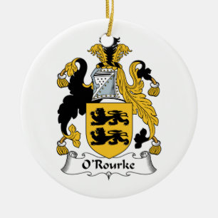 O'Rourke Family Crest Ceramic Tree Decoration