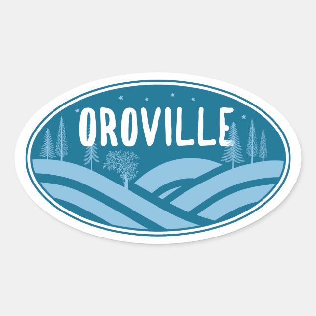 Oroville California Outdoors Oval Sticker (Front)