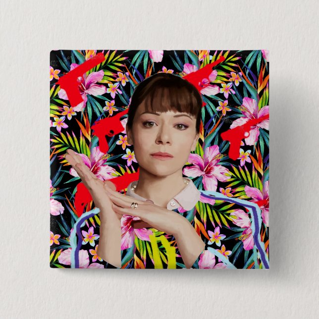 Orphan Black | Alison - Floral Pattern 15 Cm Square Badge (Front)