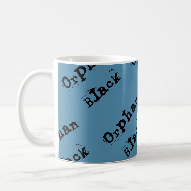 Orphan Black distressed font tilted pattern Coffee Mug (Left)