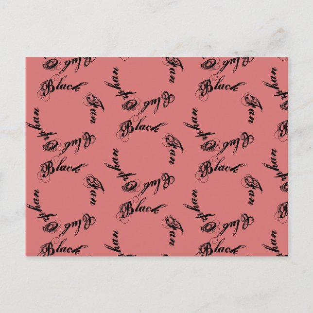 Orphan Black Fan Club antique cursive pattern Postcard (Front)