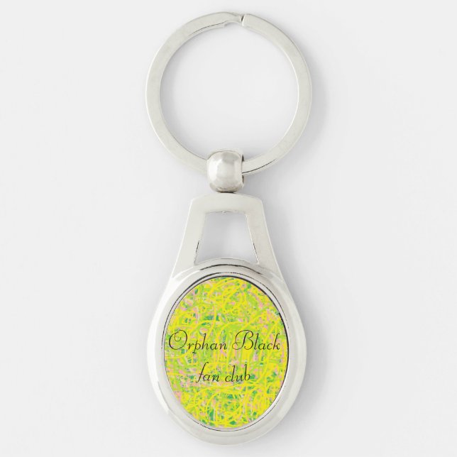 orphan Black fan club with abstract art and callig Key Ring (Front)