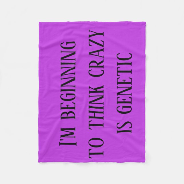 Orphan Black quote,crazy is genetic,formal print Fleece Blanket (Front)