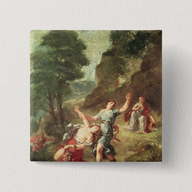 Orpheus and Eurydice, Spring 15 Cm Square Badge (Front)
