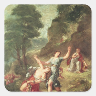 Orpheus and Eurydice, Spring Square Sticker
