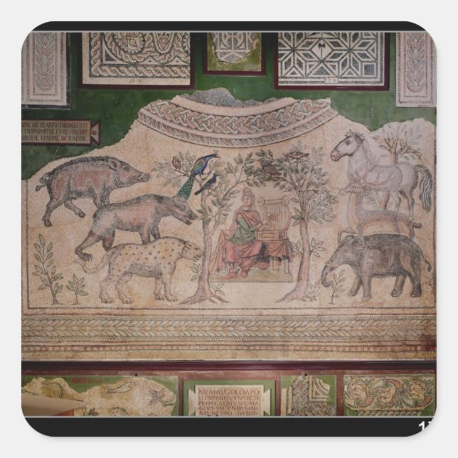 Orpheus charming the animals square sticker (Front)