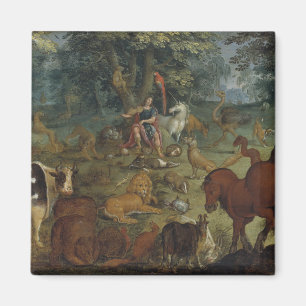 Orpheus Charming the Beasts (oil on panel) Magnet