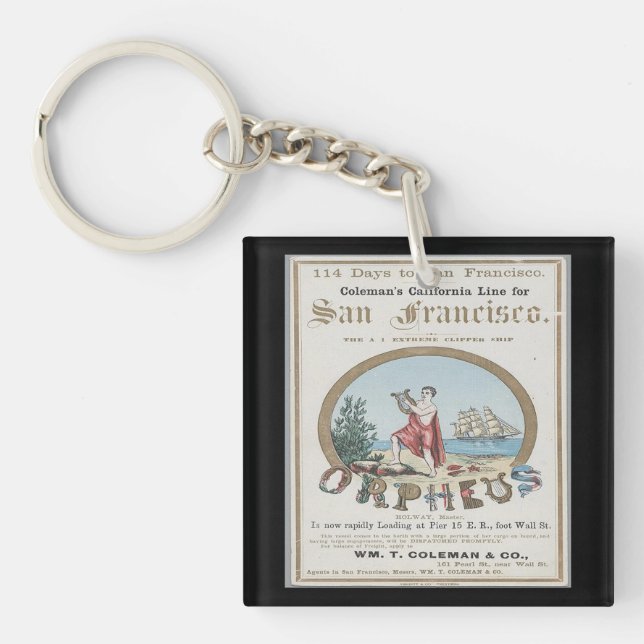 Orpheus Clipper Sailing  Key Ring (Front)