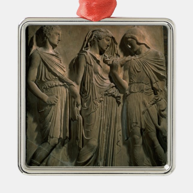 Orpheus, Eurydice and Hermes (marble) Metal Tree Decoration (Front)