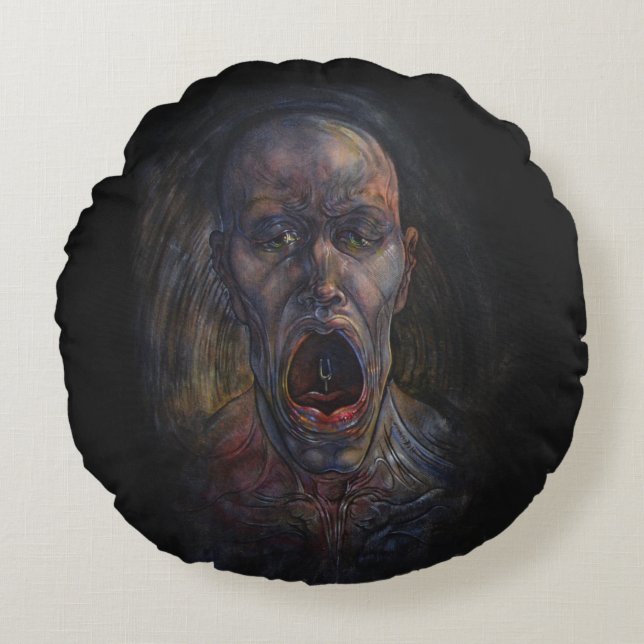 Orpheus in the Underworld Round Throw Pillow (Front)