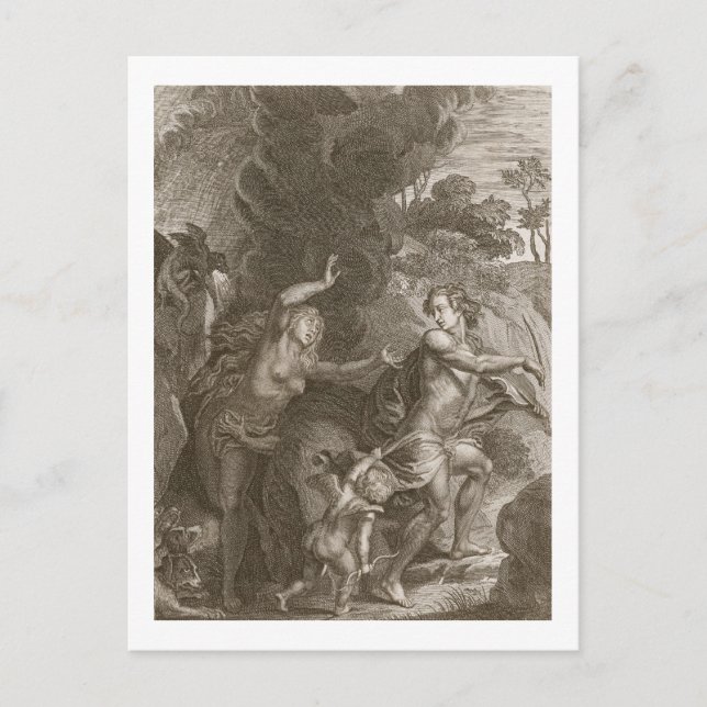 Orpheus, Leading Eurydice Out of Hell, Looks Back Postcard (Front)