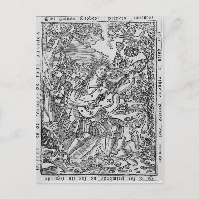 Orpheus Playing Music Postcard (Front)