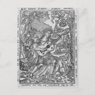 Orpheus Playing Music Postcard