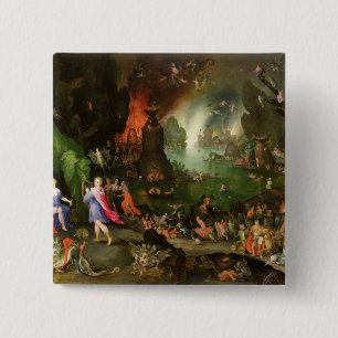Orpheus with a Harp Playing to Pluto 15 Cm Square Badge