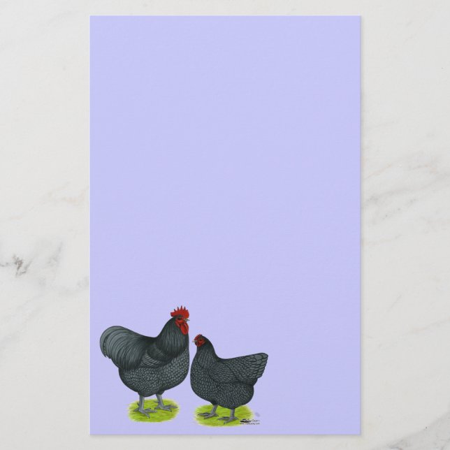 Orpington:  Blue Pair Stationery (Front)
