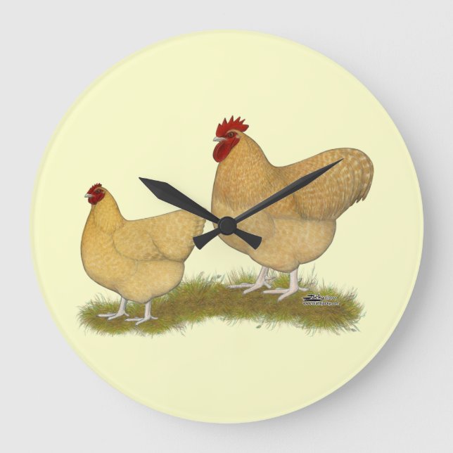 Orpingtons Lemon Cuckoo Large Clock (Front)