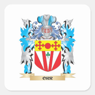 Orr Coat of Arms - Family Crest Square Sticker