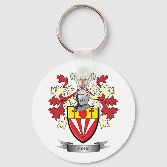 Orr Family Crest Coat of Arms Key Ring (Front)